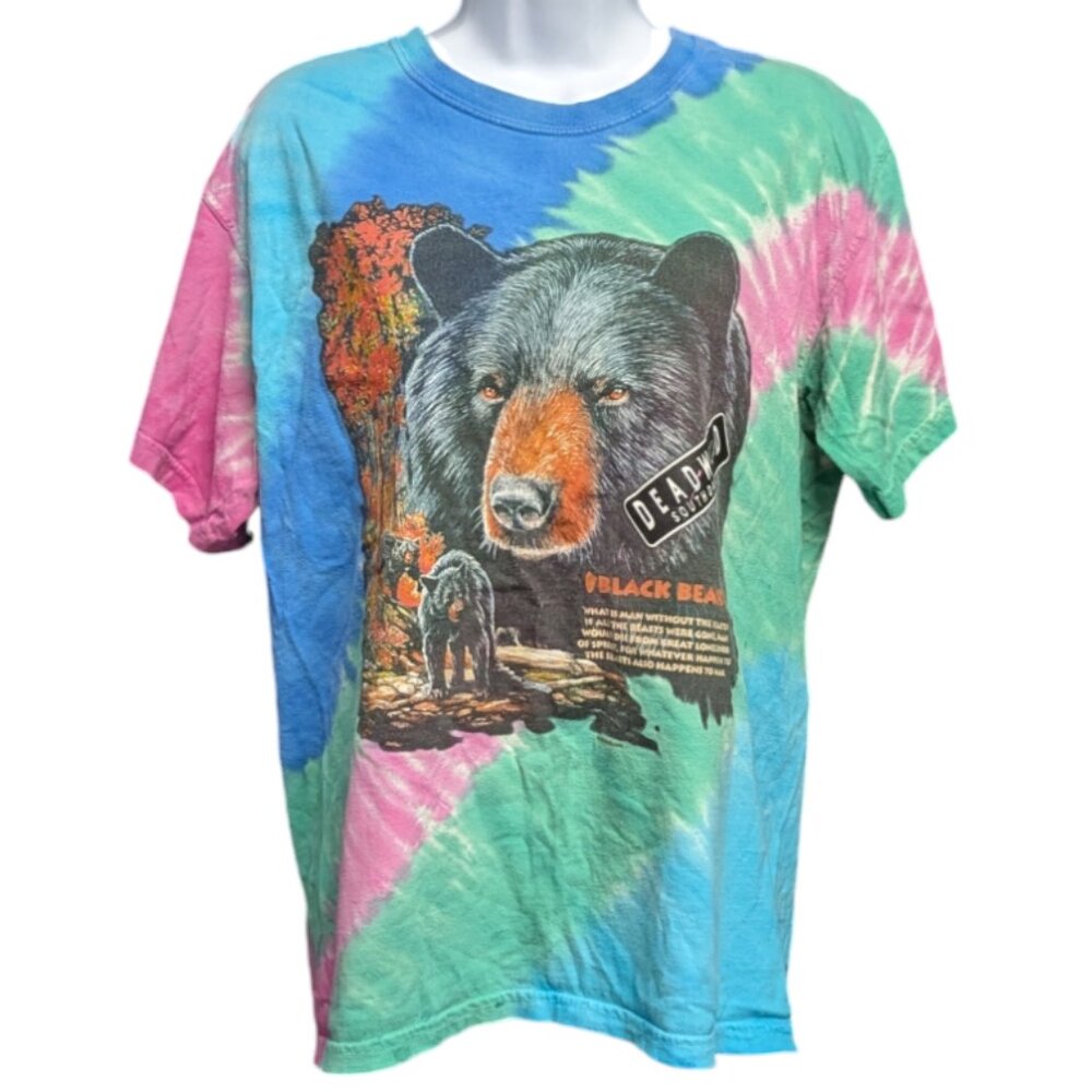 Suna Tee T Shirt Short Sleeve Deadwood South Dakota Black Bear Tie Dye Medium